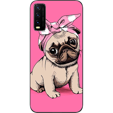 Бампер силіконовий для Vivo Y20 з малюнком Мопсик, фото 1