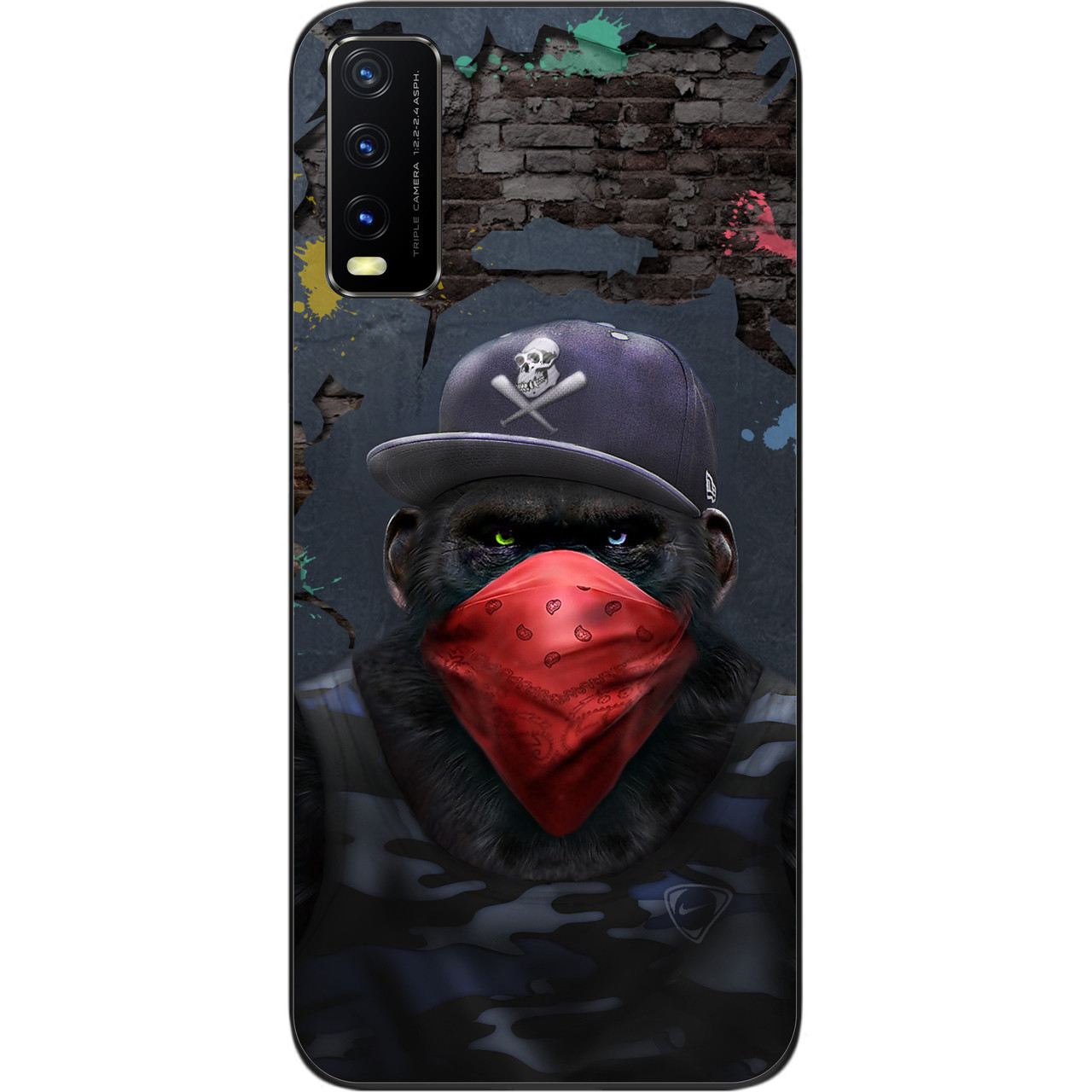 Бампер силіконовий для Vivo Y20 з малюнком Мавпа в кепці