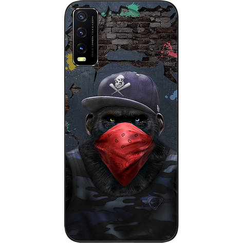 Бампер силіконовий для Vivo Y20 з малюнком Мавпа в кепці, фото 1