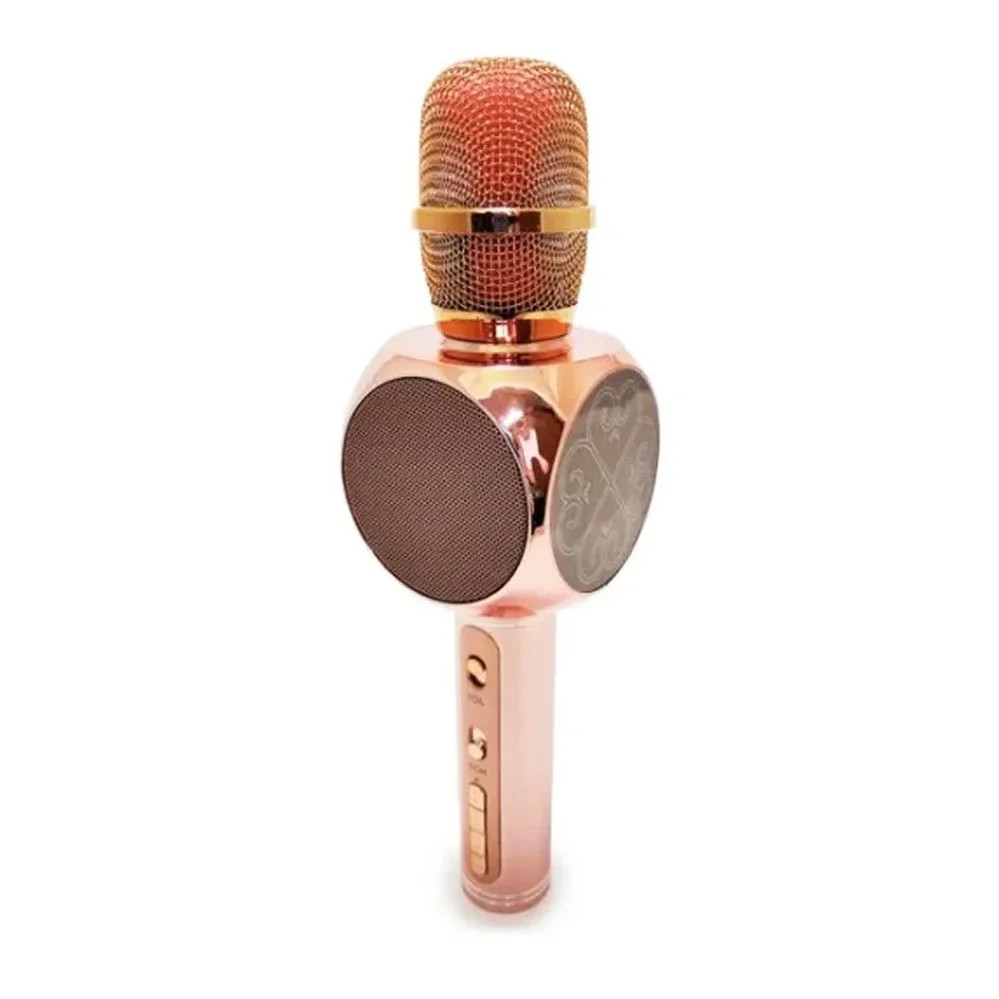 Караоке мікрофон дитячий портативний бездротовий Bluetooth USB Рожевий Rose Gold Іграшка мікрофони для дітей, фото 1
