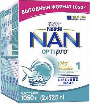 Дитяча суміш початкова молочна суха Nestle NAN 1 Optipro з олигосахаридом 2'FL для дітей з народження 1050 г