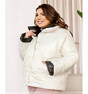/ Розміри 48-52 / тепла Жіноча куртка на зиму / 2005Б-Молочний, фото 3