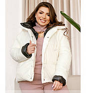 / Розміри 48-52 / тепла Жіноча куртка на зиму / 2005Б-Молочний, фото 2