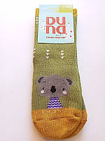 Дитячі шкарпетки махрові - Дюна р. 12-14 (шкарпетки дитячі зимові махрові, Duna) 4038-2573-оливковий