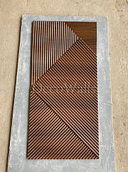 Гіпсові 3D панелі Hatch з ламінованим покриттям під дерево горіх білоцерковський DecoWallsTM