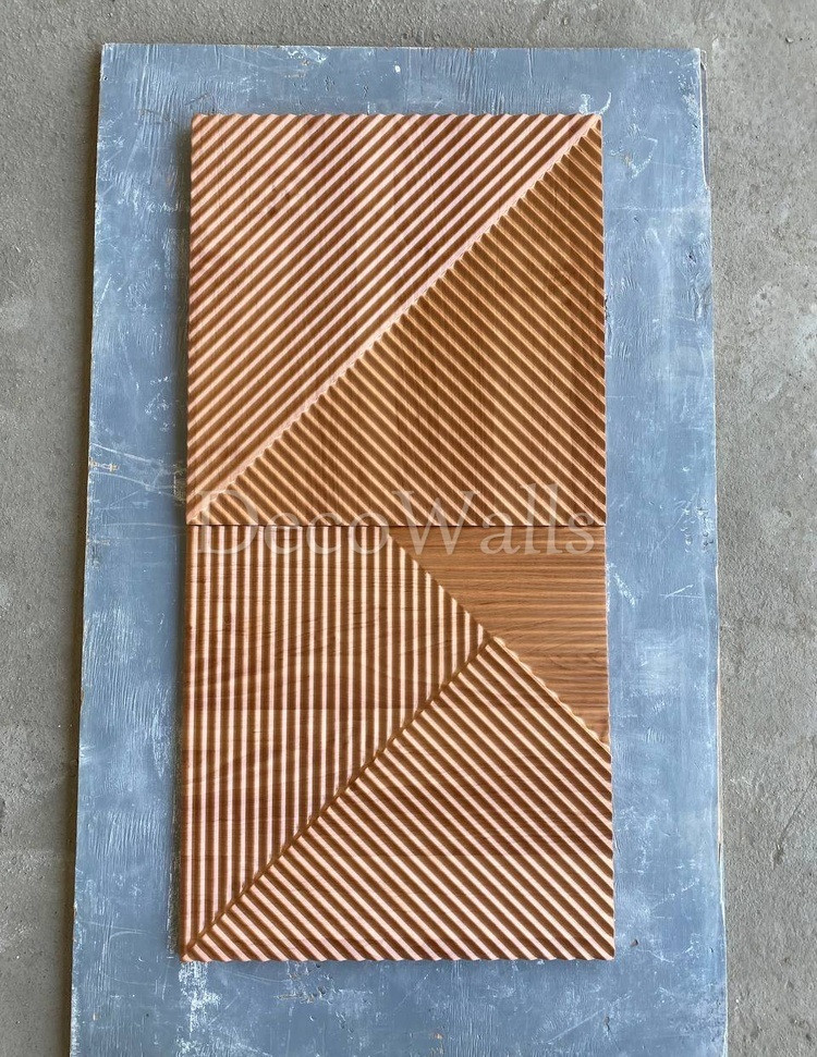 Гіпсові 3D-панель Hatch з ламінованим покриттям під дерево DecoWallsTM, фото 1