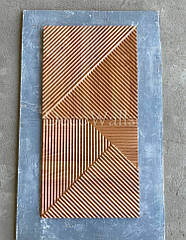 Гіпсові 3D-панель Hatch з ламінованим покриттям під дерево DecoWallsTM