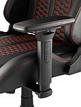 Крісло геймерське Штучна шкіра чорний/червоний, Регульовані підлокітники та висота, механізм нахилу buuba, фото 6