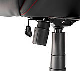 Крісло геймерське Штучна шкіра чорний/червоний, Регульовані підлокітники та висота, механізм нахилу buuba, фото 5