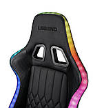 Крісло геймерське з LED підсвітка з дистанційним керуванням чорне buuba, фото 4