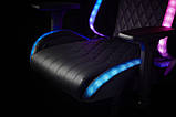 Крісло геймерське з LED підсвітка з дистанційним керуванням чорне buuba, фото 5