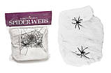 Павутина біла для декору на гелоуїн із павуками 24237, фото 3
