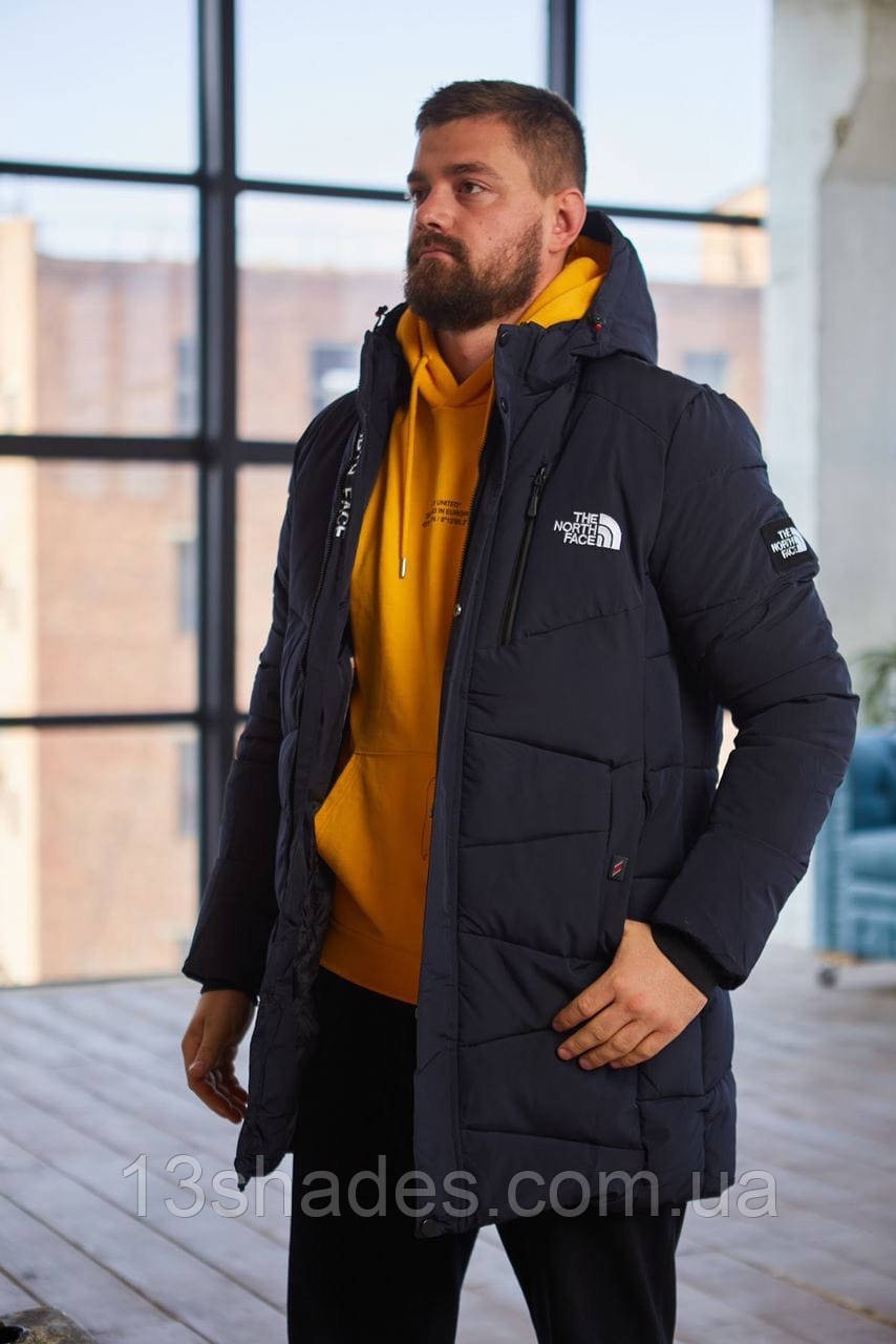 Куртка The North Face зима довга темно-синя Київ, фото 1