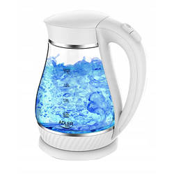 Електрочайник скляний Adler AD 1 274 1.7 л білий