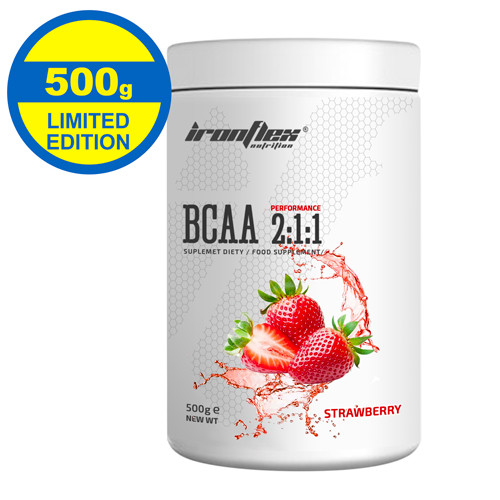 Амінокислоти IronFlex BCAA Performance 2-1-1 500 г Полуниця Strawberry, фото 1