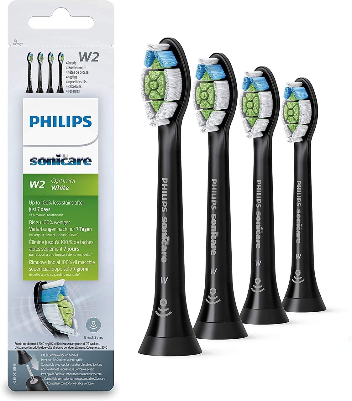 Насадки для зубної щітки Philips Sonicare W2 Optimal White HX6064 BLACK