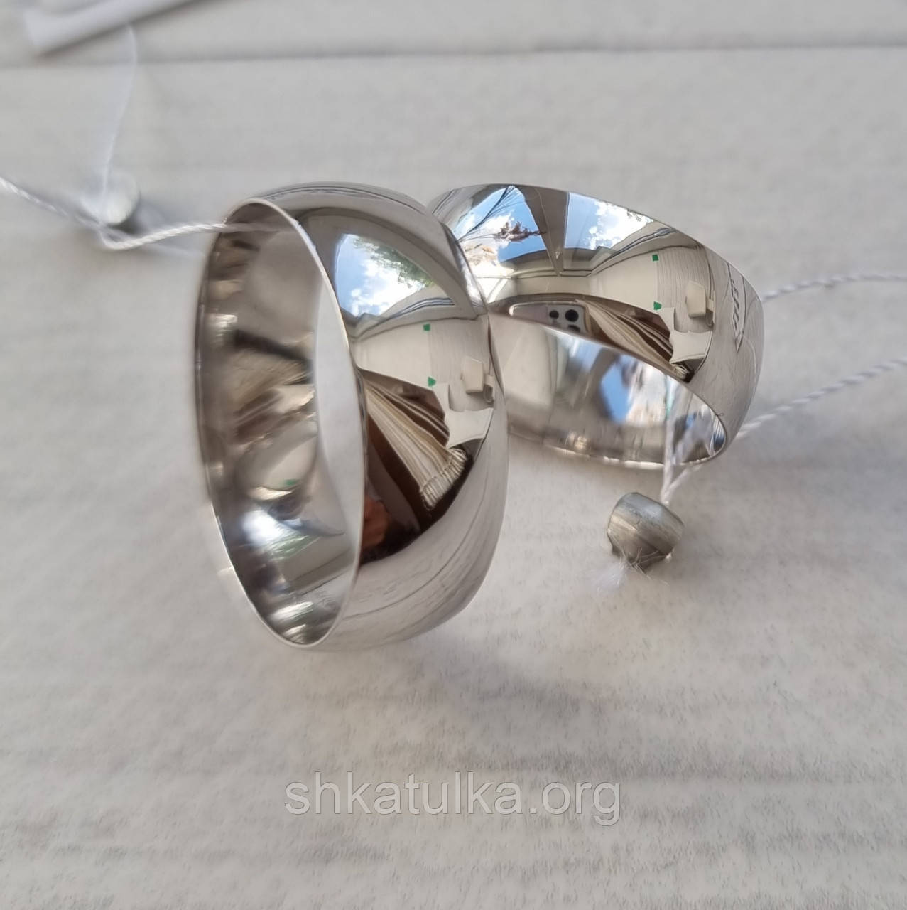 Широкі срібні касичні обручки, фото 1