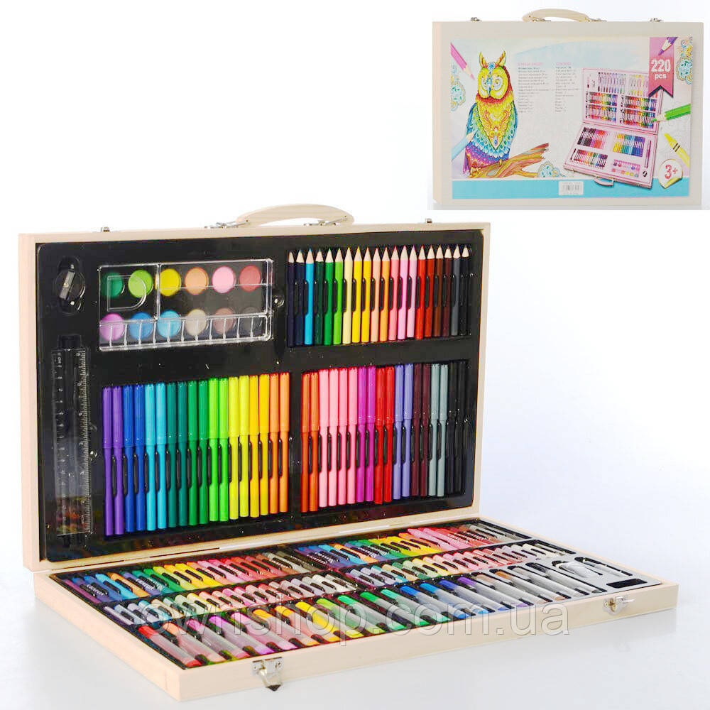 Барвистий набір художника "Чемодан творчості", 220 предметів, 4534, фото 1