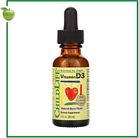 Витамин D3, со вкусом натуральных ягод, 30 мл, ChildLife, США