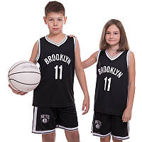 Форма баскетбольна дитячий/підлітковий (зростання 120-165см) NBA BROOKLYN 11 3578 чорний-білий