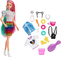 Кукла Барби радужный леопард Barbie Leopard GRN81 Rainbow Hair GRN81