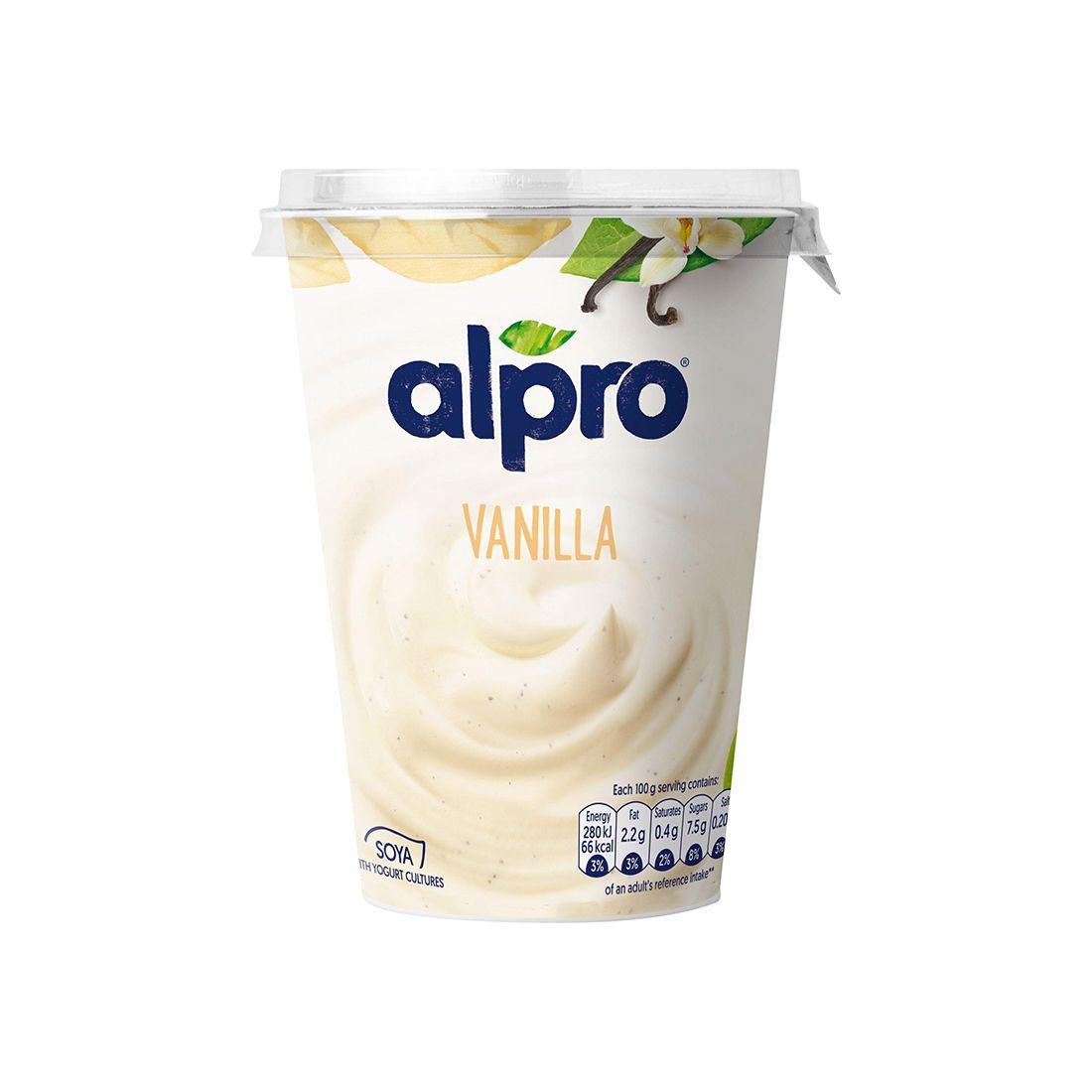 Йогурт соевый с ванилью, с сахаром, 400 г, Alpro - фото 1 - id-p1497138748