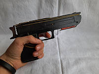 Пистолет Деревянный Резинострел (Черный)