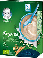 Детская каша Gerber Organic сухая молочная быстрорастворимая органическая Пшенично-овсяная с 6 месяцев 240 г
