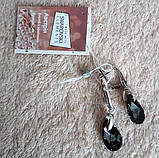 Срібні видовжені сережки з кристалами Swarovski, Австрія, фото 4