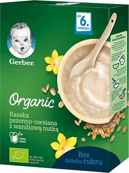 Дитяча каша Gerber Organic суха безмолочна швидкорозчинна органічна Пшенично-вівсяна 240 г