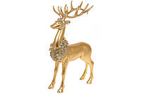 Декоративная статуэтка Золотой Олень с ожерельем из цветов 35 см