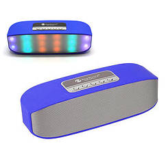 Портативна Bluetooth колонка New Rixing NR-2014 2*3W з підсвічуванням (microSD, USB, FM, HF) Синій