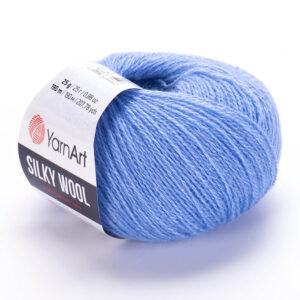 Турецька зимова пряжа для в'язання YarnArt Silky Wool (силки вул) вовна з шовком 343 блакитний