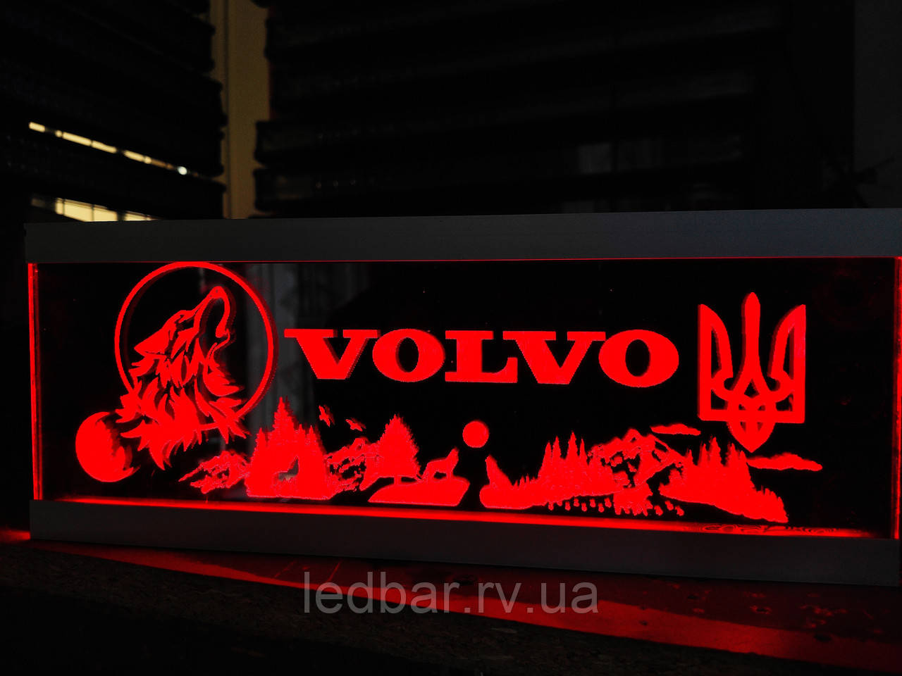 Світлодіодна табличка для вантажівки Volvo 15х40 см RED, фото 1