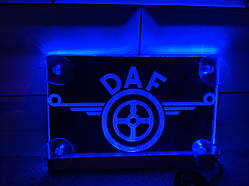 Неонова Led вивіска табличка для кабіни вантажівок 10х30 см Daf
