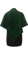 Платок на голову шерстяной двухцветный 70*70 зеленый