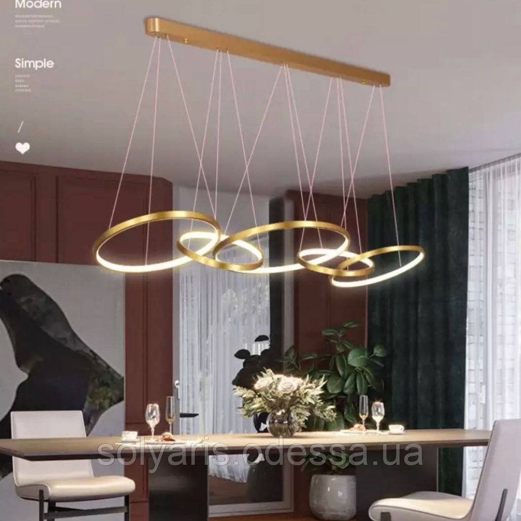 Люстра лід 222160/5 золото ,чорна,хром, фото 1