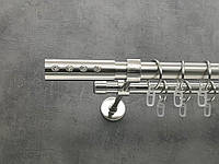 Карниз Quadrum Алюр 200 см двойной Сталь модерн 25/19 мм гладкая (кольца с крючками)