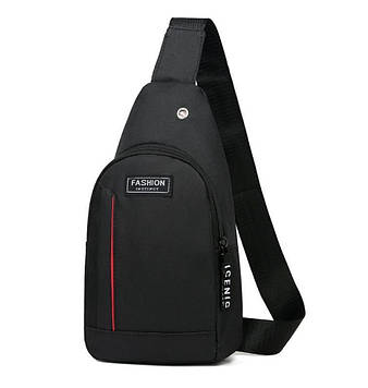 Чоловіча сумка через плече / Барсетка чоловіча / Сумка бананка через плече /Слінг через плече Чорний
