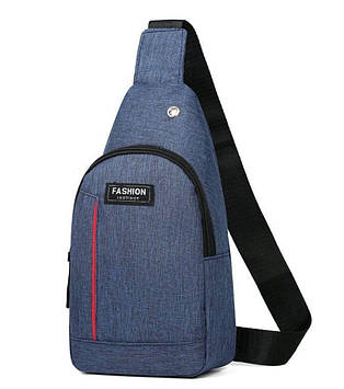 Чоловіча сумка через плече / Барсетка чоловіча / Сумка бананка через плече /Слінг через плече Синій