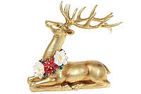 Декоративная статуэтка Олень с ожерельем из цветов 23 см