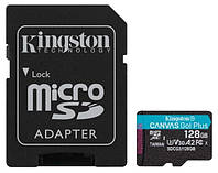 Карта памяти Kingston microSDXC 128GB Canvas Go Plus + адаптер