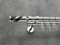 Карниз Quadrum Сиена 320 см двойной Сталь модерн 25/19 мм гладкая (кольца с крючками)