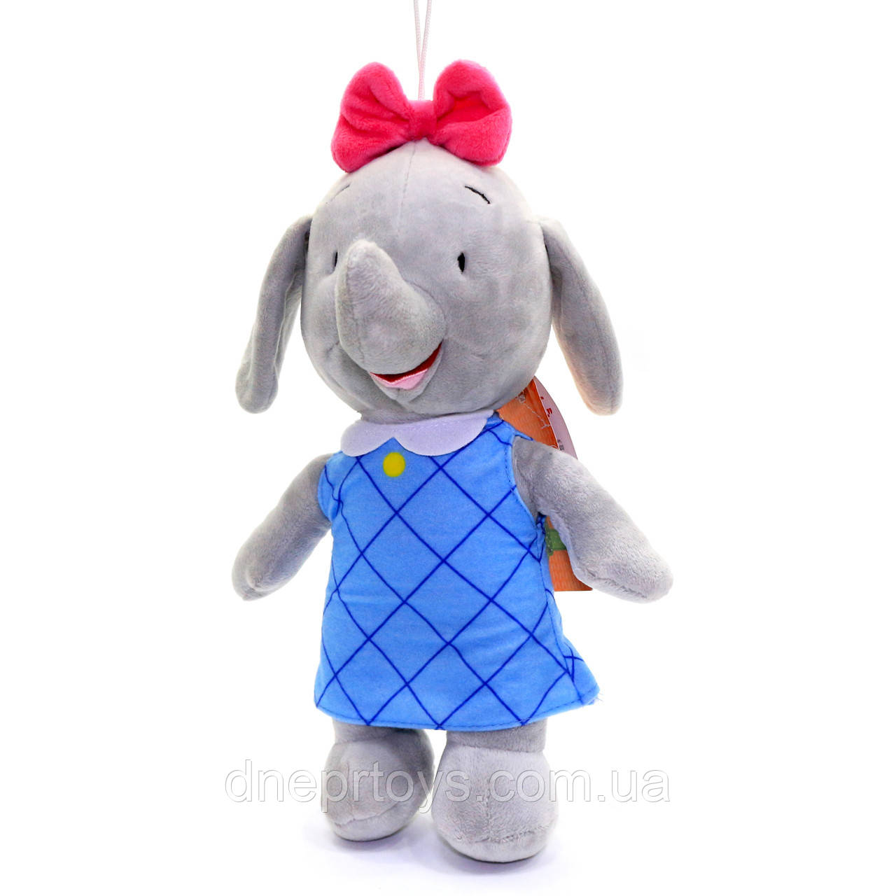 М'яка іграшка Слоник «Копиця» на присоску сірий хутро штучний 27 см (21316-2), фото 1