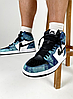 Чоловічі кросівки Nike Air Jordan 1 Retro High Tie Dye Взуття Найк Джордан Ретро сині блакитні  високі, фото 6