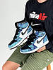 Чоловічі кросівки Nike Air Jordan 1 Retro High Tie Dye Взуття Найк Джордан Ретро сині блакитні  високі, фото 3