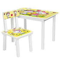 Дитячий стіл і стілець Yellow kitties - Котитки жовті BSM2K-24