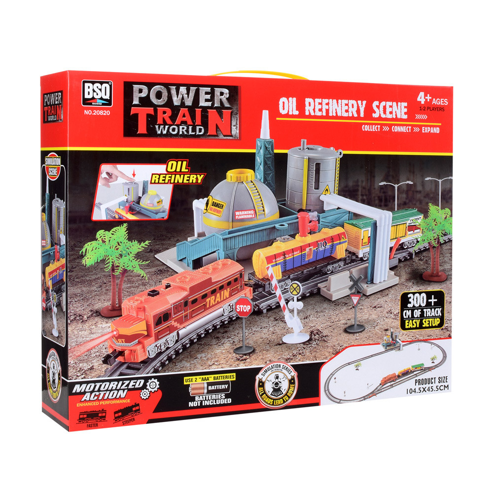 Дитяча залізниця ЖД 104,5-45,5 см, локомотив, вагон 2шт, світло, база,на бат-ке 20820