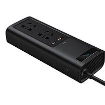 Перетворювач напруги автомобільний BASEUS CRNBQ-A01 150W, 2Sockets, 1USB-1Type-C, чорний, фото 5