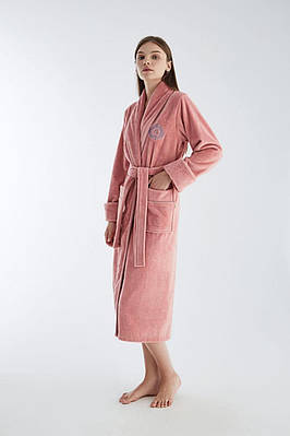 Турецький Махровий Халат Жіночий Nusa 4165 Пудровий 3XL (54)